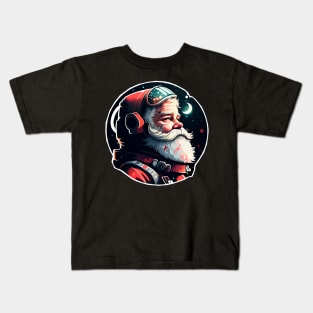 Astronaut Santa Sticker Kids T-Shirt